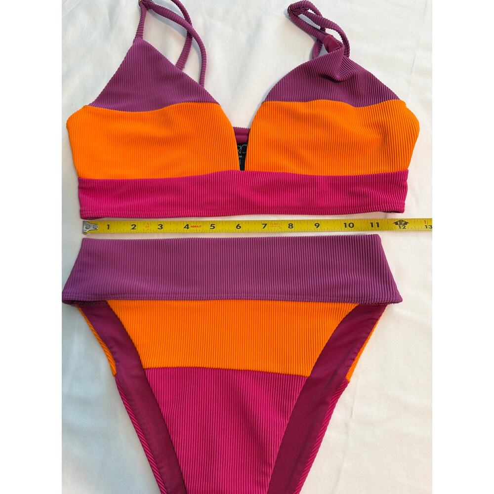 Beach Riot Anthropologie Alexis Colorblock Bikini Set SZ Top-M Bottom-S - Picture 4 of 10